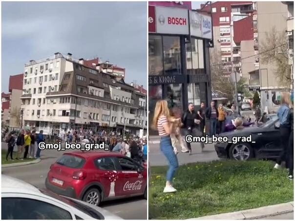 Beograd: Autom se zaletio u građane koji idu na prosvjed, ozlijeđeno više osoba