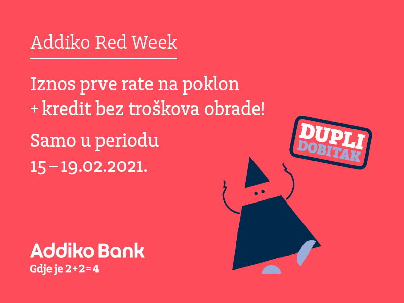 Ugovorite Addiko Blic gotovinski kredit uz iznos prve rate na poklon