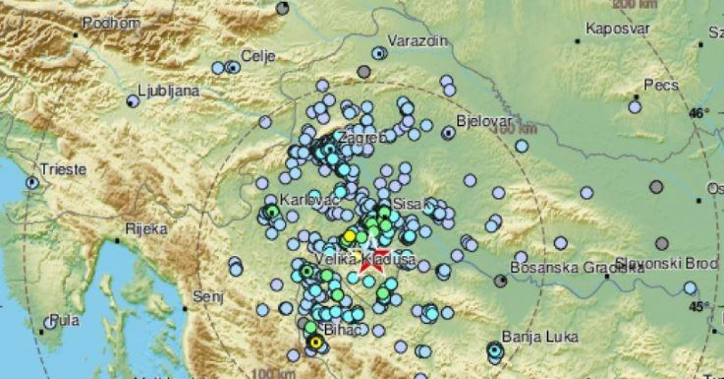 Tri potresa pogodila područje Banovine: Magnituda najjačeg bila je 4.2 po Richteru