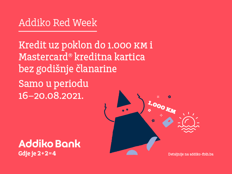 Ostvarite dupli poklon uz ljetno izdanje posebne Addiko Red Week ponude