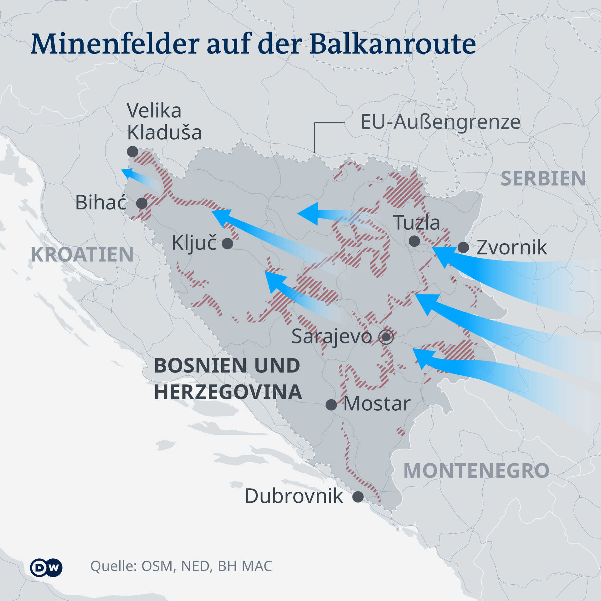 Migrantima na 'balkanskoj ruti' prijeti 180.000 neeksplodiranih mina