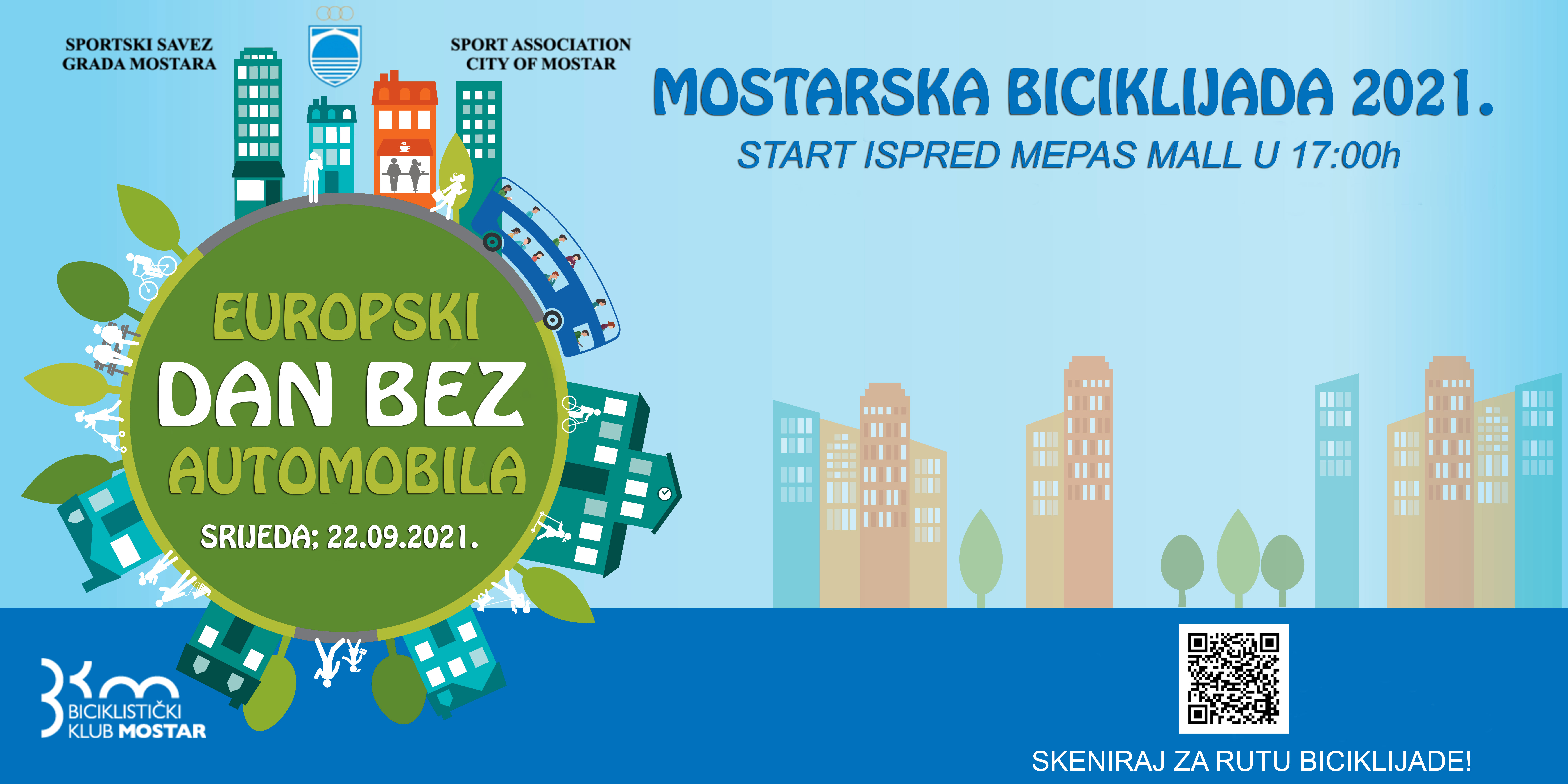 Mostarska biciklijada 2021: Biciklirajmo ulicama Grada Mostara i obilježimo Dan bez automobila