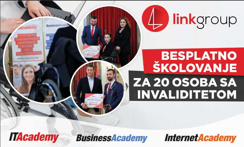 ITAcademy, BusinessAcademy i InternetAcademy i ove godine poklanjaju 20 besplatnih školovanja iz oblasti biznisa i IT-ja osobama sa invaliditetom