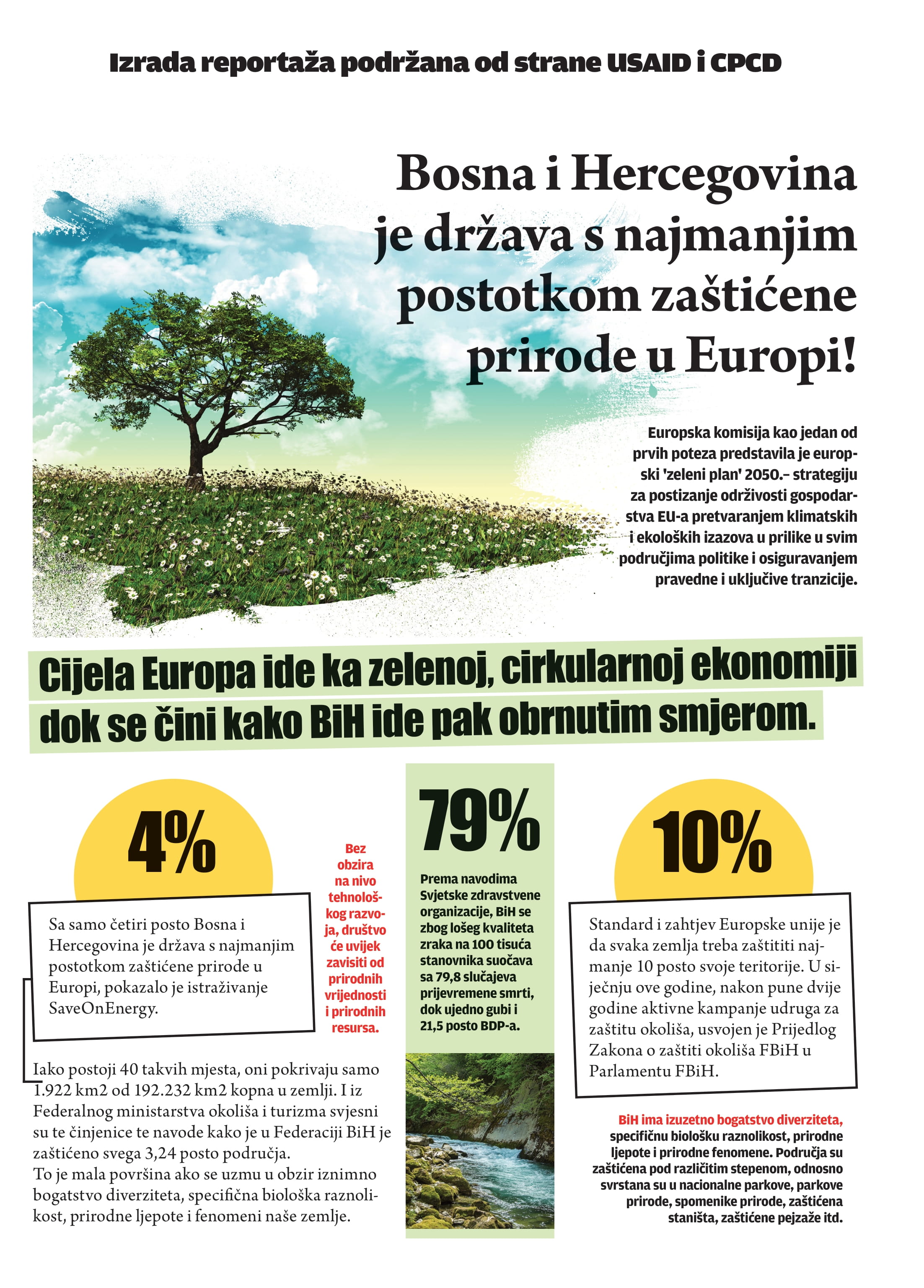 BiH je država s najmanjim postotkom zaštićene prirode u Europi