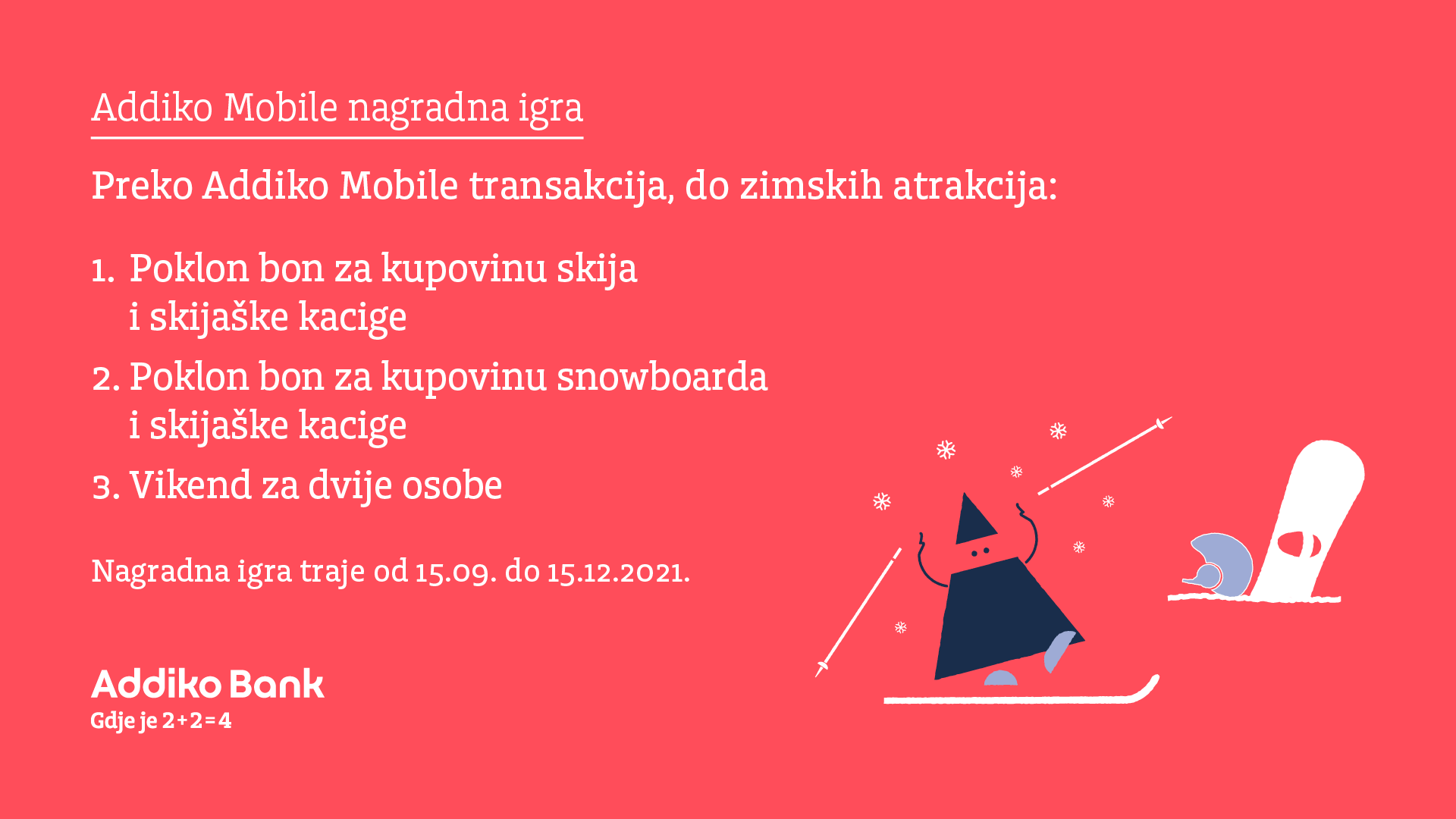 Preko Addiko Mobile transakcija do zimskih atrakcija