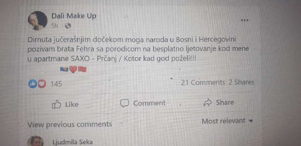 Kotoranka ponudila Fahrudinu Meškoviću i njegovoj obitelji besplatno ljetovanje