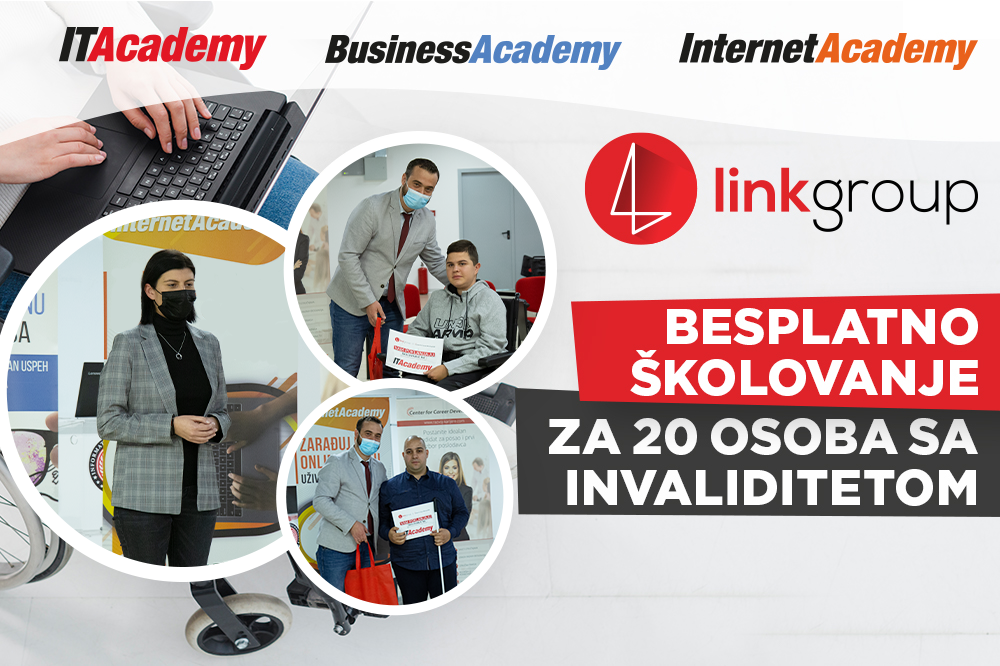 LINKgroup: 20 besplatnih školovanja na ITAcademy, BusinessAcademy i InternetAcademy za osobe sa invaliditetom