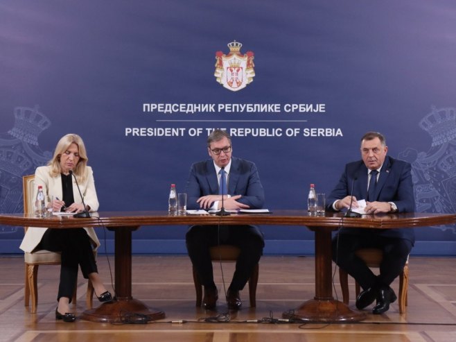 Dodik i Cvijanović kod Vučića: Nastavit će se suradnja Srbije i Republike Srpske