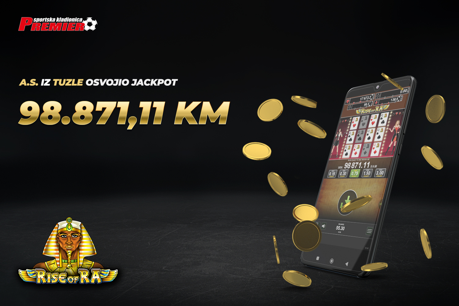 Sretni dobitnik iz Tuzle osvojio Jackpot od 98.871,11 KM u Premier kladionici