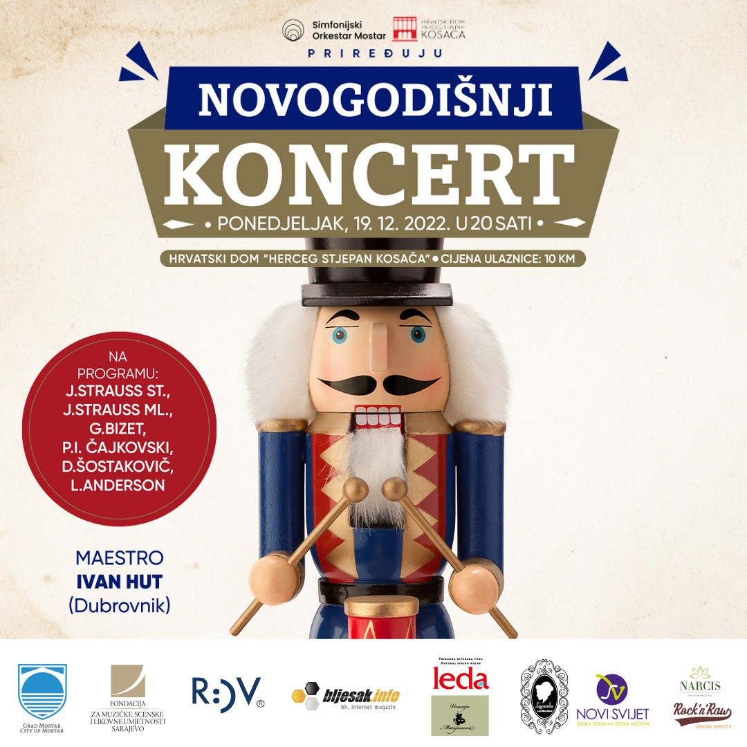 Simfonijski orkestar Mostar priređuje Novogodišnji koncert