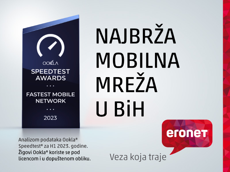 <strong>Potvrđeno! ERONET ima najbržu mobilnu mrežu u Bosni i Hercegovini!</strong> 