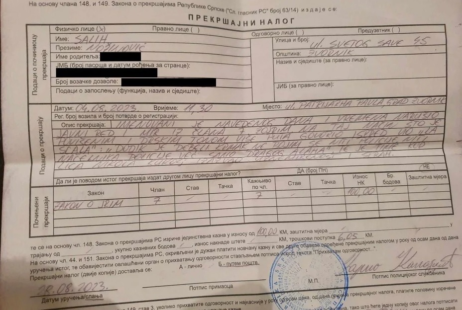 MUP RS-a kaznio povratnika u Zvorniku jer je Dodika u kavani nazvao 'debelim krmkom'
